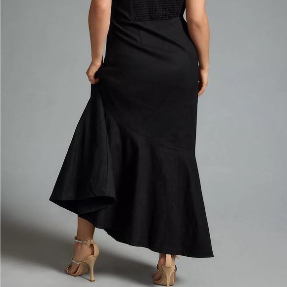 Anthropologie The Ariana Square-Neck Asymmetrical Ruffle-Hem Dress - Picture 14 of 15